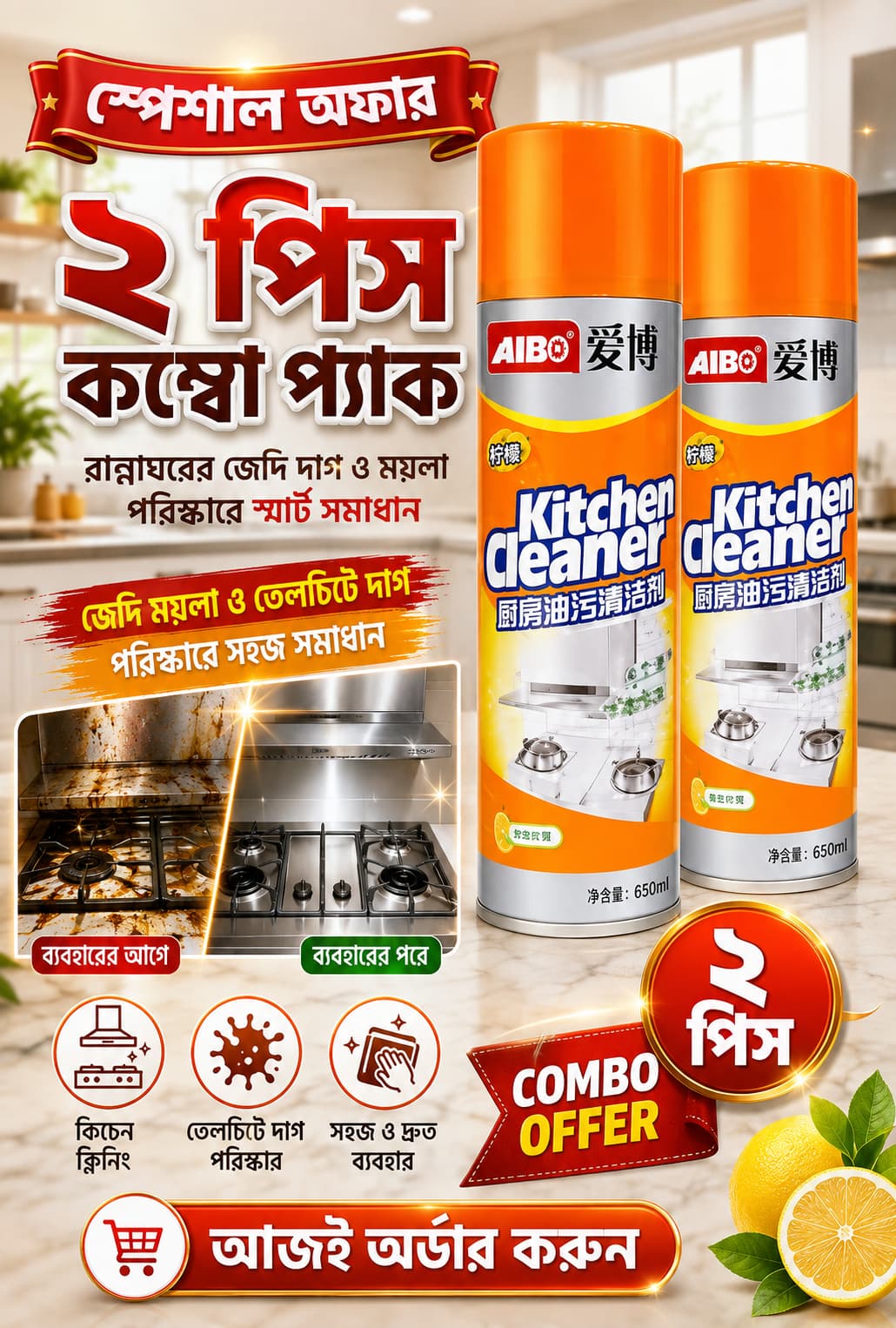 Kitchen Cleaner – 2-Piece Combo Pack