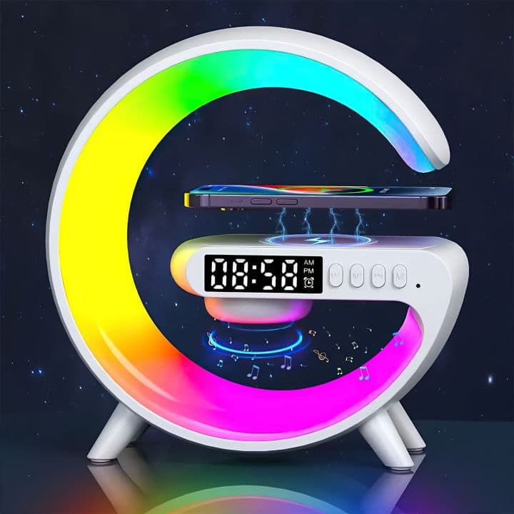 ৪ in 1 RGB Smart Lamp – চার্জার, স্পিকার, ঘড়ি ও লাইট এক ডিভাইসে
